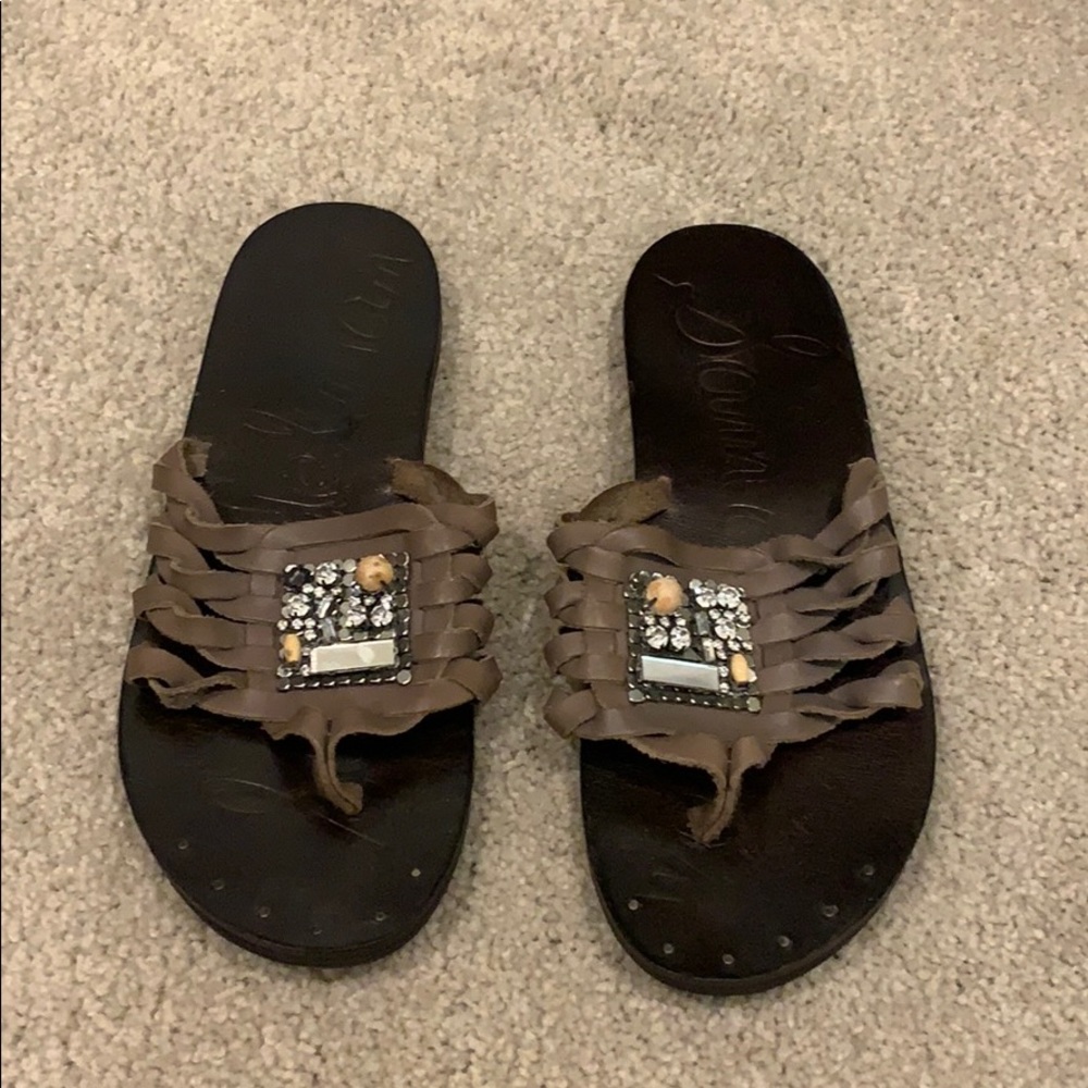 Sam Edelman size 7.5 sandals gray woven strap